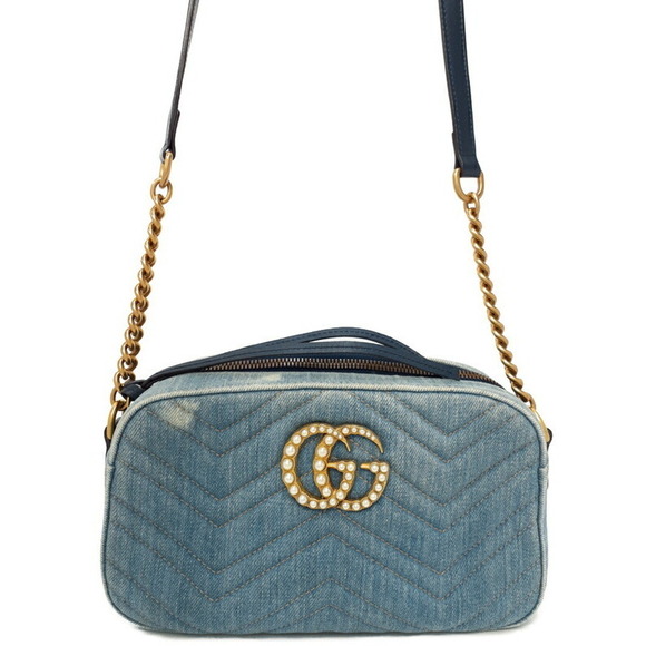 Gucci GG Marmont Denim Shoulder Bag - Picture 1 of 9